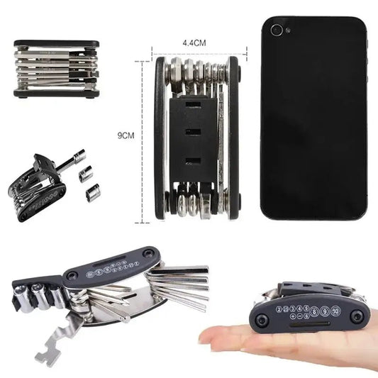 Kit de réparation de poche 16 OUTILS EN 1 - Le Pratique du Motard
