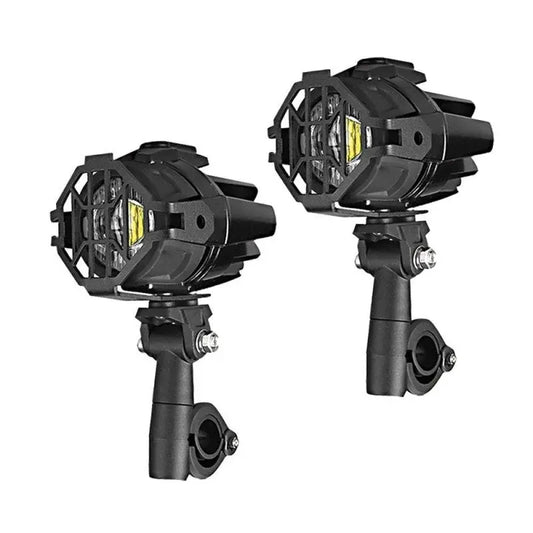 Pack :phare additionnel LED moto avec Rehausse 40mm  pour guidons  Ø 22mm Le Pratique du Motard