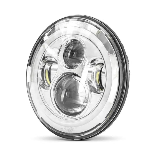 Phare LED 7" compatible Harley Davidson - Chrome Le Pratique du Motard