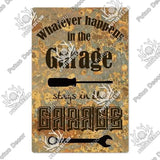 Plaque décorative métallique Garage - Le Pratique du Motard
