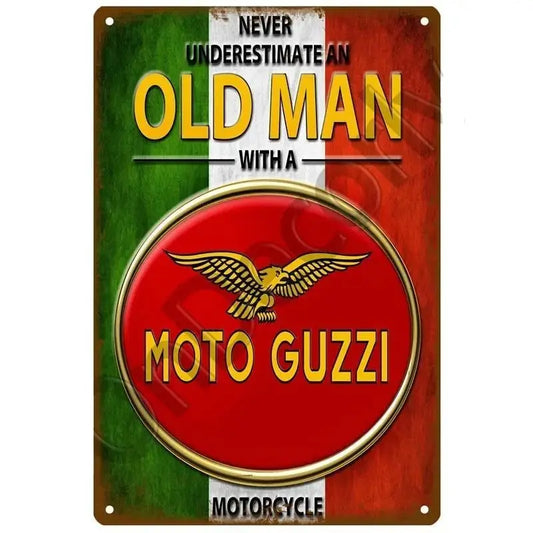 Plaque décorative métallique Moto Guzzi - Le Pratique du Motard
