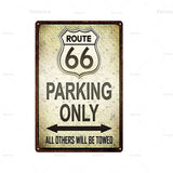 Plaque décorative métallique Route 66 - Le Pratique du Motard
