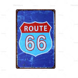 Plaque décorative métallique Route 66 - Le Pratique du Motard
