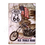 Plaque américaine décorative Route 66 Le Pratique du Motard