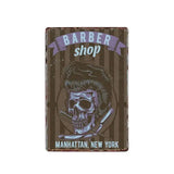 Plaque métallique décorative "BARBER SCHOOL" - Le Pratique du Motard