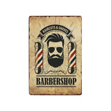 Plaque métallique décorative "BARBER SCHOOL" - Le Pratique du Motard