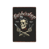 Plaque métallique décorative "BARBER SCHOOL" - Le Pratique du Motard