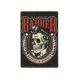 Plaque métallique décorative "BARBER SCHOOL" - Le Pratique du Motard