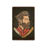 Plaque métallique décorative "BARBER SCHOOL" - Le Pratique du Motard
