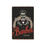 Plaque métallique décorative "BARBER SCHOOL" - Le Pratique du Motard