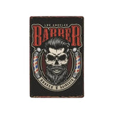 Plaque métallique décorative "BARBER SCHOOL" - Le Pratique du Motard
