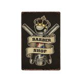 Plaque métallique décorative "BARBER SCHOOL" - Le Pratique du Motard