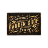 Plaque métallique décorative "BARBER SCHOOL" - Le Pratique du Motard