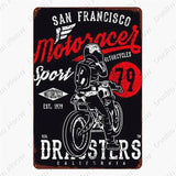 Plaque métallique décorative "Moto Garage" - Le Pratique du Motard