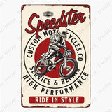 Plaque métallique décorative "Moto Garage" - Le Pratique du Motard
