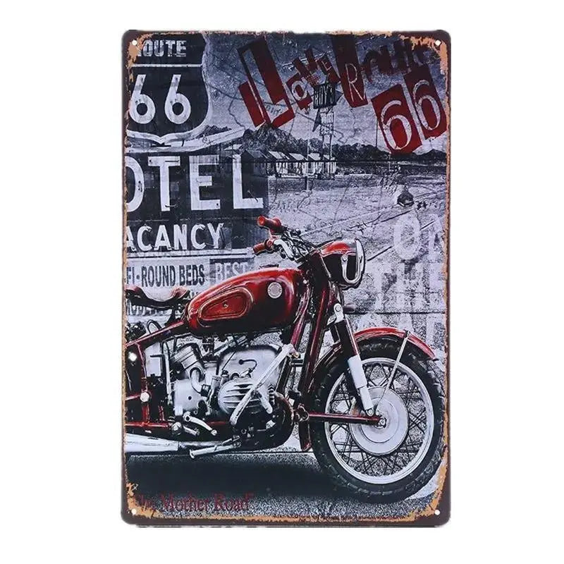 Plaque métallique décorative "Moto Garage" - Le Pratique du Motard