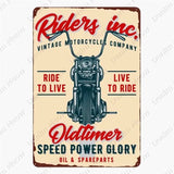 Plaque métallique décorative "Moto Garage" - Le Pratique du Motard