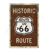 Plaque métallique décorative ROUTE66 - Le Pratique du Motard