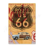 Plaque métallique décorative ROUTE66 - Le Pratique du Motard