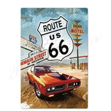Plaque métallique décorative ROUTE66 - Le Pratique du Motard