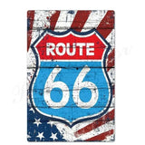 Plaque métallique décorative ROUTE66 - Le Pratique du Motard