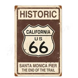 Plaque métallique décorative ROUTE66 - Le Pratique du Motard