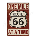 Plaque métallique décorative ROUTE66 - Le Pratique du Motard
