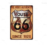Plaque métallique Route 66 - Le Pratique du Motard