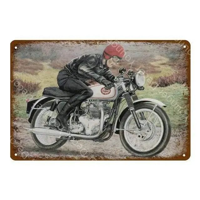 Plaque métallique "Vieille moto" - Le Pratique du Motard