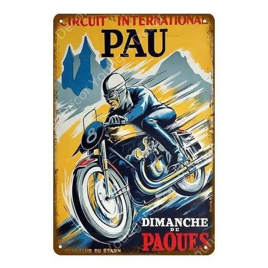 Plaque métallique "Vieille moto" - Le Pratique du Motard