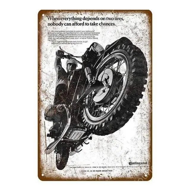 Plaque métallique "Vieille moto" - Le Pratique du Motard