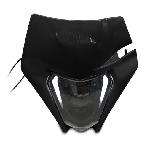 Projecteur LED moto + plaque Enduro Offroad  SW1 DRL noir Le Pratique du Motard