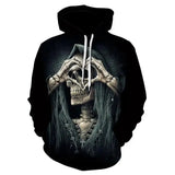 Pull a capuche tête de mort 3D - Le Pratique du Motard