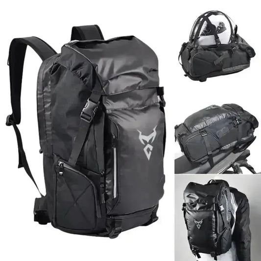 Sac à dos moto grand volume avec porte-casque - Le Pratique du Motard