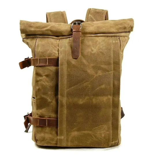 Sac à dos moto Vintage Imperméable - Retro brun - Le Pratique du Motard