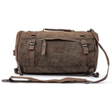 Set: Sac à dos moto Canvas RG8 Sacoche moto Vintage 20Ltr Retro marron + Sacoche de selle Moto arrière Vintage 25L Canvas Sac à dos Rouleau Le Pratique du Motard