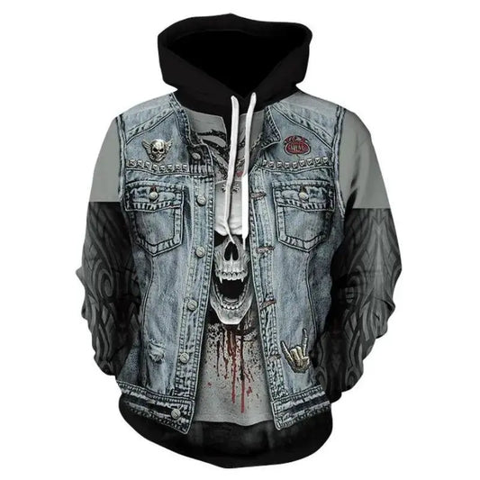 Sweat a capuche BIKER ANARCHY 3D - Le Pratique du Motard