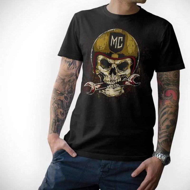 T-shirt Fashion "SKULL MC" - Le Pratique du Motard