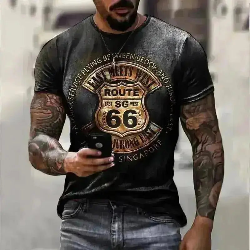 T-shirt homme biker Route 66 - Le Pratique du Motard