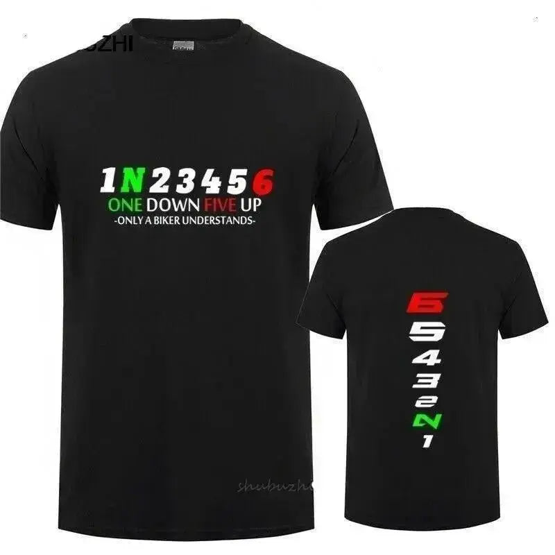 T-shirt moto sélecteur "1N23456" - Le Pratique du Motard