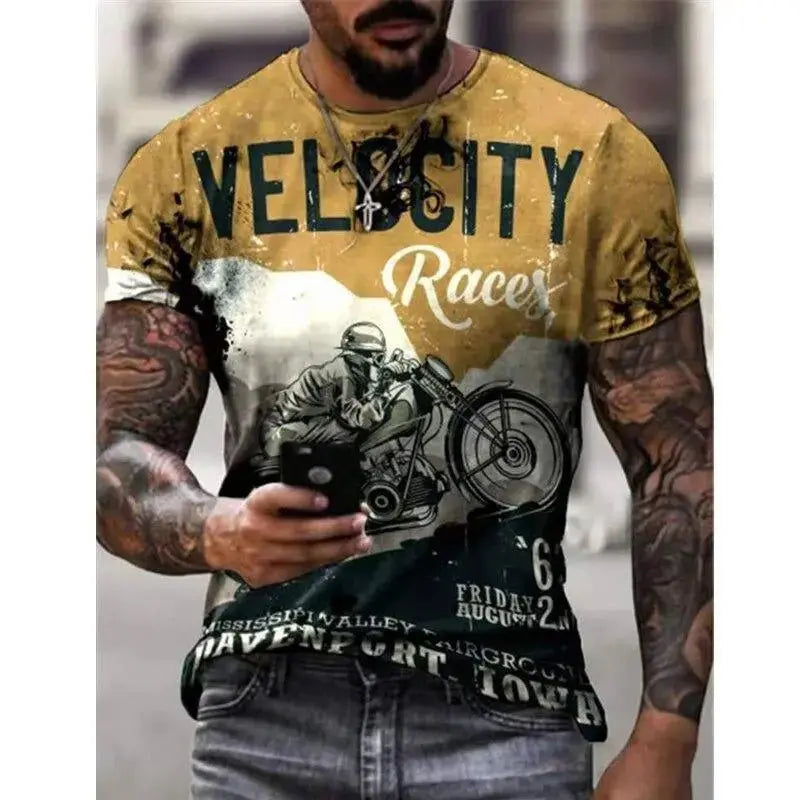 T-shirt pour homme Cafe racer " Velocity race" - Le Pratique du Motard