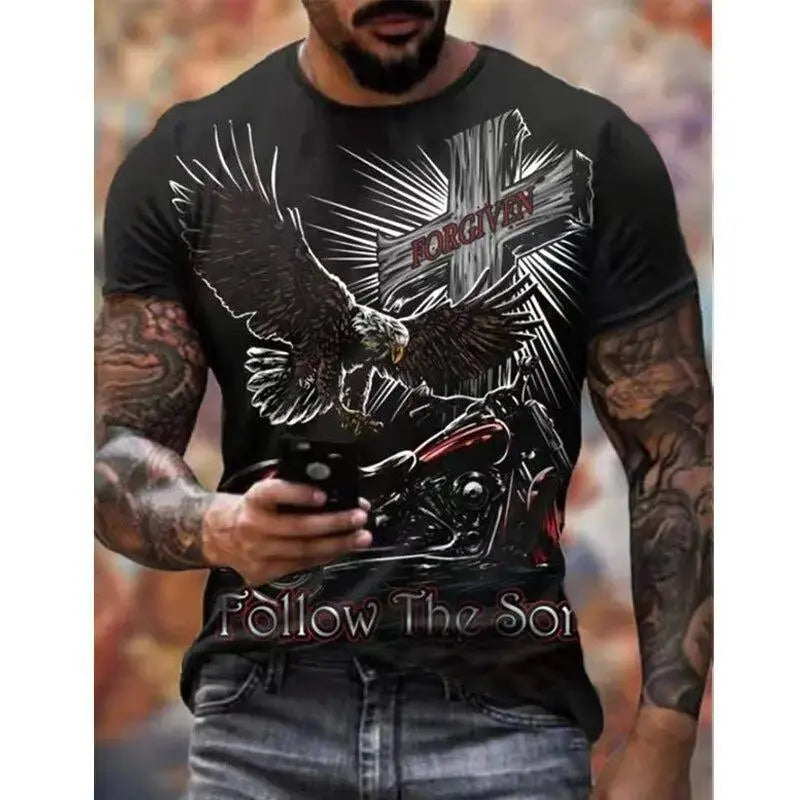 T-shirt pour homme Route 66 " Follow the Eagle " - Le Pratique du Motard