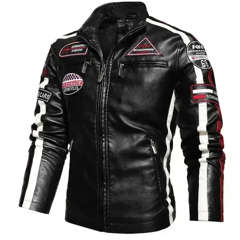 Veste cuir biker vintage - Speed RACE Noir - Le Pratique du Motard